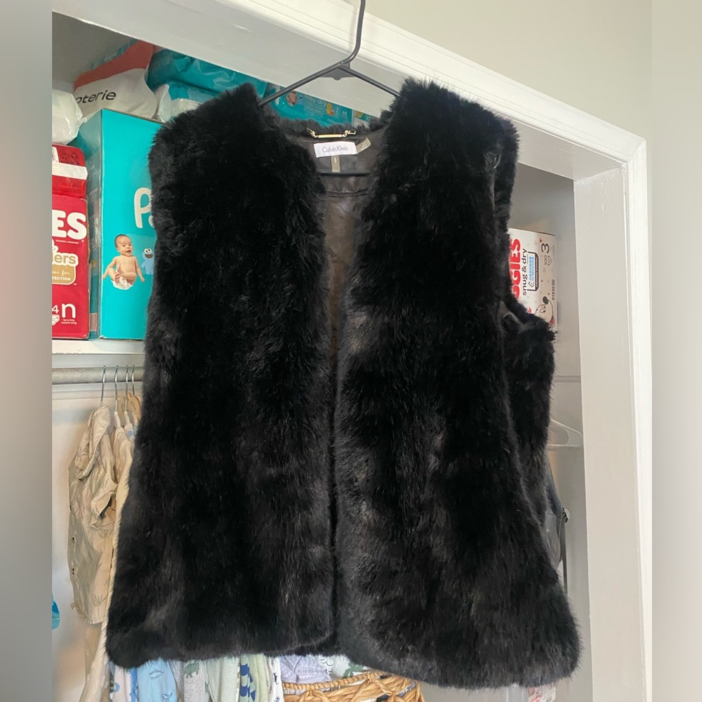 Calvin Klein large fur vest